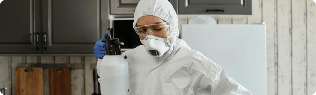 Photo of a person cleaning a house